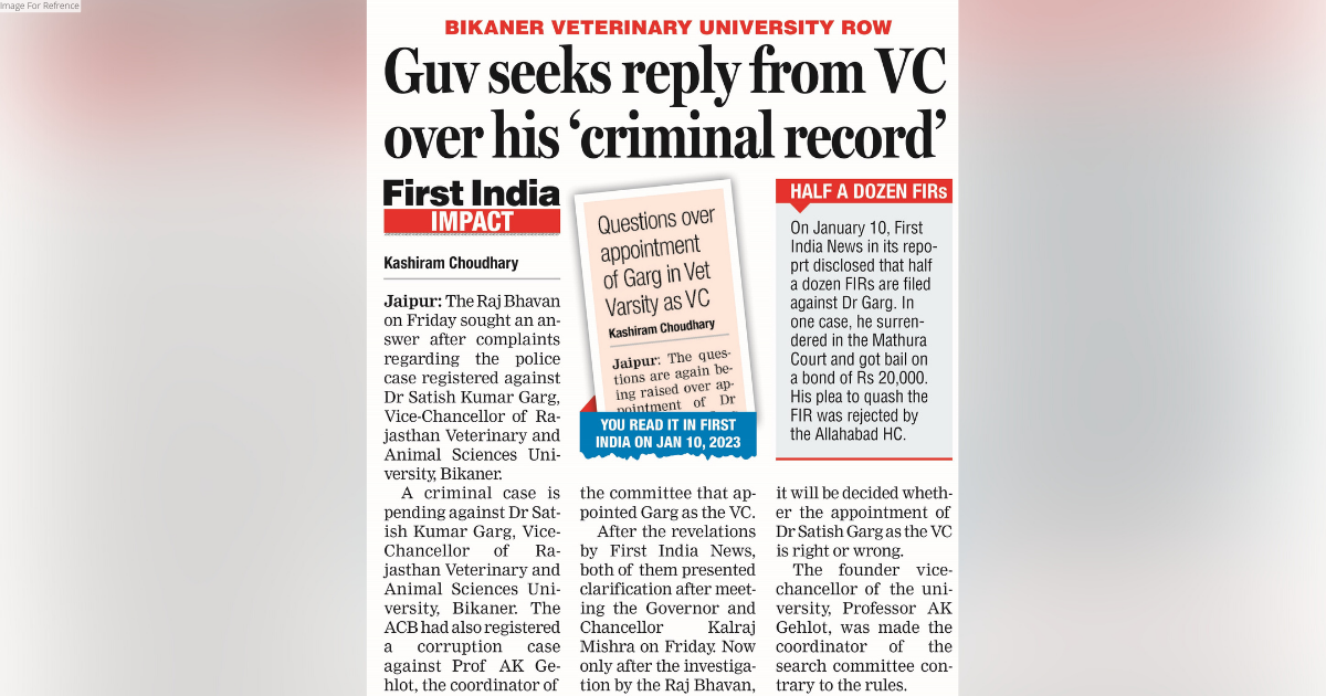 PIL to challenge VC Dr Garg’s appointment